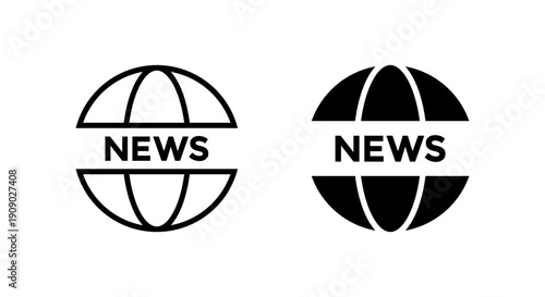 World news globe icon. Media broadcast symbol. Worldwide information sign
