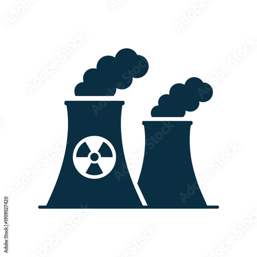 Nuclear power plant cooling towers with smoke emission