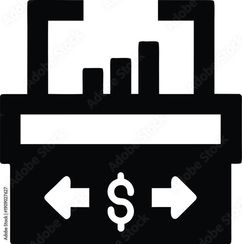 investment portfolio silhouette vector illustration on transparent background