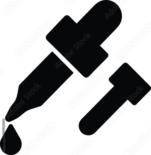 eye dropper silhouette vector illustration on transparent background
