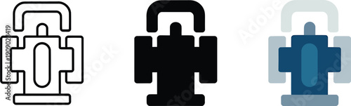 Stylized representation of an industrial pipe fitting isolated on a transparent background for design