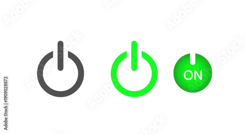 Power Button Icons: On, Off, Standby Symbols