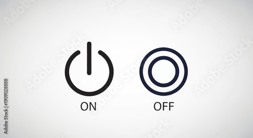 Power buttons on and off icon set design