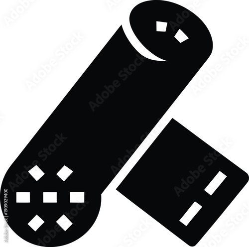 bandage roll silhouette vector illustration on transparent background