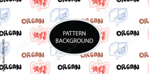 Vector illustration of a vintage human organ pattern background