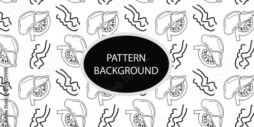 Vector illustration of a vintage human organ pattern background