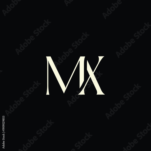 Elegant Intertwined M and X logo design. MX monogram. Modern, sophisticated branding symbol suitable for luxury fashion, design studios, and editorial logos.