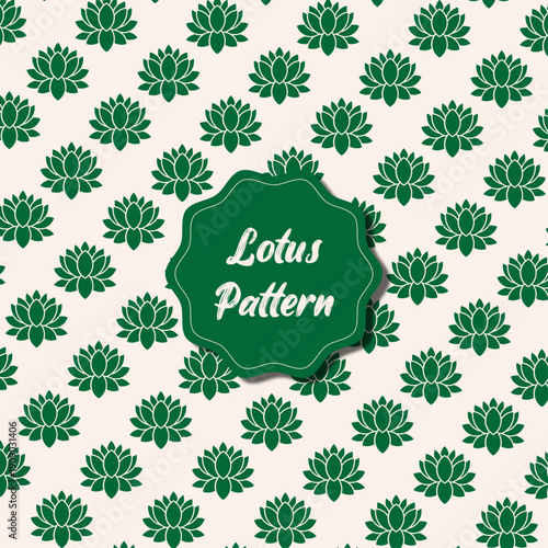 Classic Emerald Lotus Floral Pattern