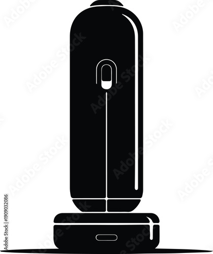 silhouette modern portable air purifier device on charging base station vector design