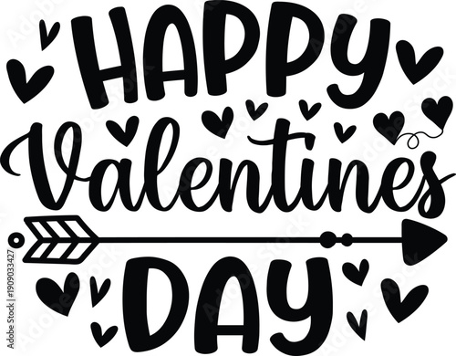 A white t-shirt with a happy valentines day design