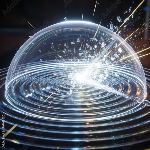 Dynamic Burst of Light and Energy with Shattered Glass Effect