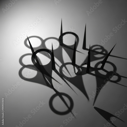 Creative Shadows from Abstract Shapes on a Minimalist Surface