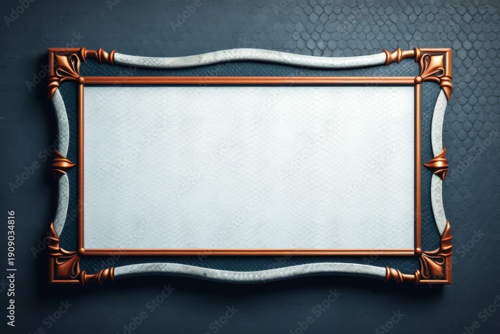 Obraz premium Blank signboard made of snake skin, mockup design.