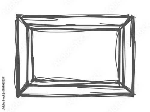 Simple of an empty rectangular frame in perspective rectangle minimalist