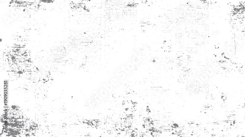 Faded distressed grunge paper texture with scattered grey ink spots and faint text fragments background