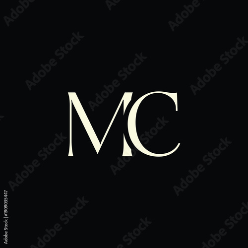 Elegant Intertwined M and C logo design. MC monogram. Modern, sophisticated branding symbol suitable for luxury fashion, design studios, and editorial logos.