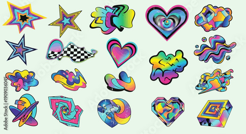 Psychedelic Shapes and Symbols Collection