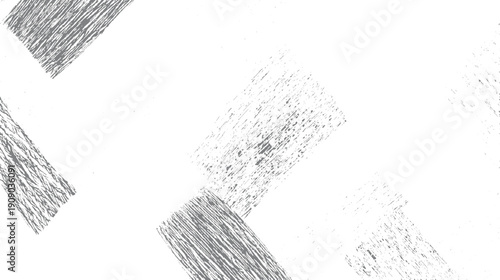 Abstract pattern of diagonal grey scribbled lines and dots on a white background