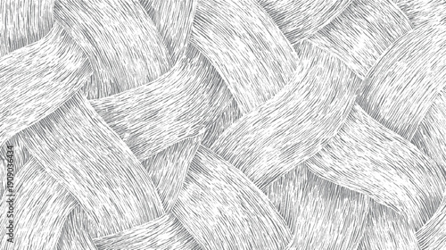 Interwoven textured grey and white abstract pattern resembling woven fabric or wood grain
