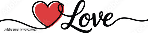 A stylized illustration of a heart and the word Love in elegant script
