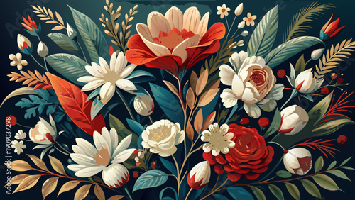 abstract floral background with flowers