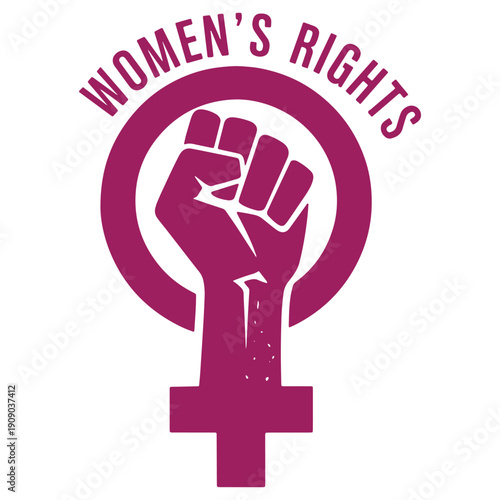 Womens Rights Symbol with Fist Icon Representing Empowerment and Equality