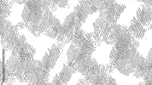 Abstract pattern of grey wavy lines and dots on white background texture