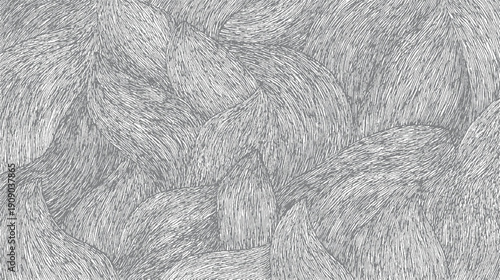 Abstract pattern of overlapping curved lines in shades of gray and white texture background