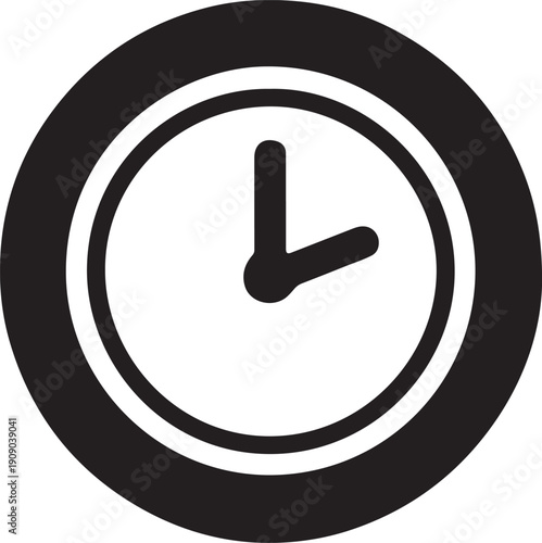 Plate With Clock Hands Silhouette Icon vector EPS for dining schedule and meal time design.