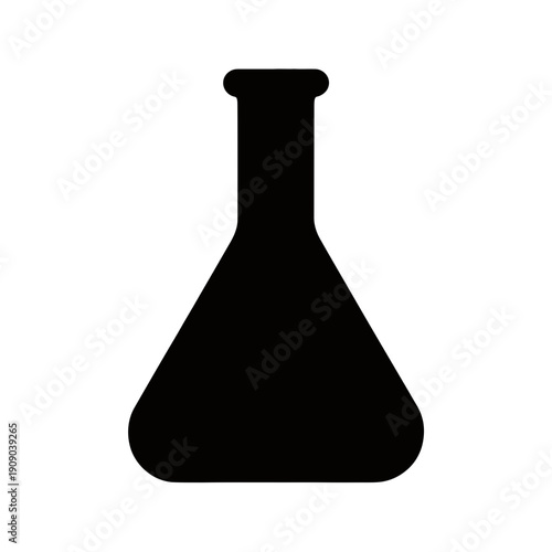 Black silhouette of an Erlenmeyer laboratory flask icon