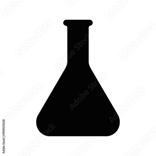 Black silhouette of an Erlenmeyer laboratory flask icon