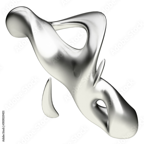 Abstract Liquid Chrome Y2K Metal Flow