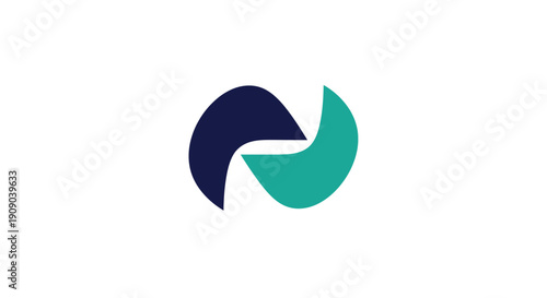 Abstract Blue Green Swirling Logo Design.