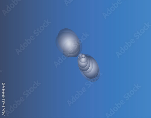 Abstract 3 D Hourglass Figure in Gradient Blue with Symmetrical Shapes