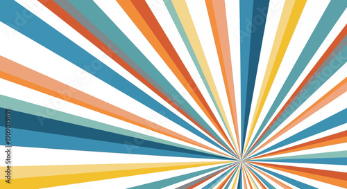 Retro Burst: Colorful Rays Background Design