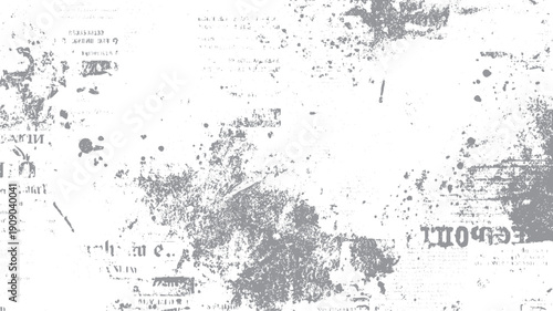 Distressed grey newspaper texture with smudges and ink splatters. abstract grunge overlay background