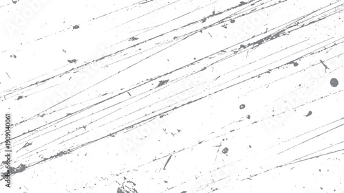 Gray textured streaks and splatters on a white background abstract grunge scratch