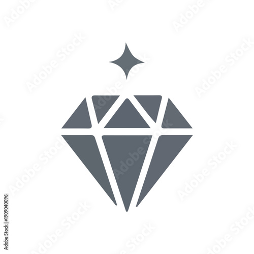 Sparkling Diamond Gemstone Vector Icon