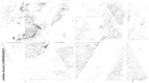 Faded grey text fragments on white background abstract texture grunge