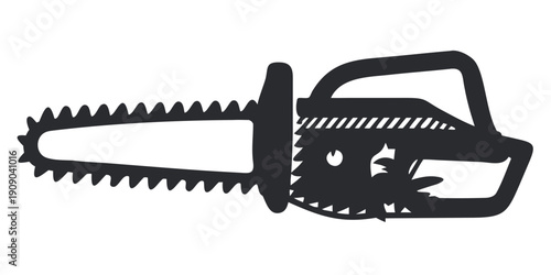 Chainsaw Silhouette Icon Illustration