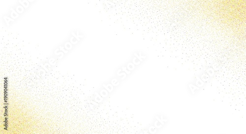 Subtle, shimmering gold glitter dust forming a soft gradient in the corners of a clean white background, offering elegance.