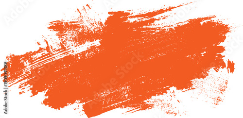 Orange paint splash grunge texture with white background and rough brush strokes