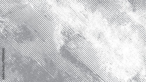 Gray and white diagonal distressed lines and speckle texture background abstract grunge