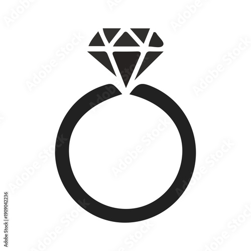Diamond Ring Icon Vector Silhouette