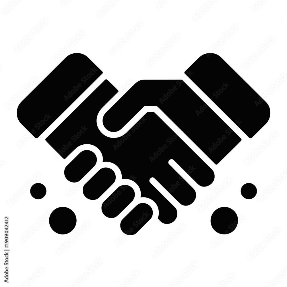Obraz premium A handshake icon representing partnership and cooperation on a white background