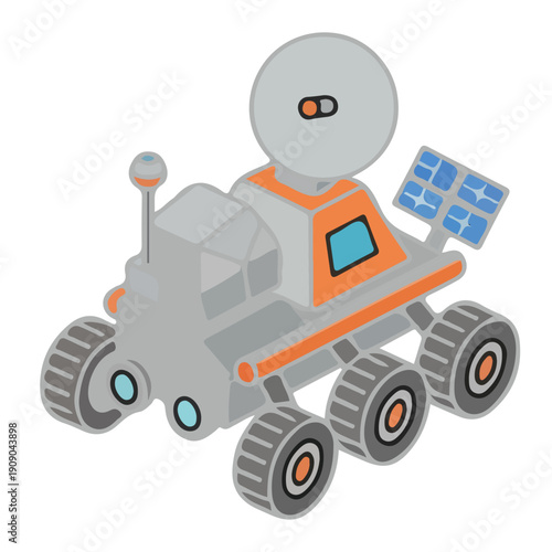 Space Exploration Rover Vector Illustration