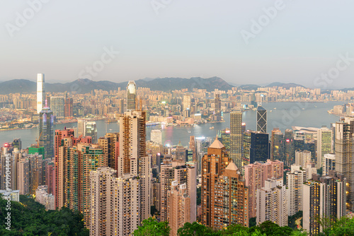 Wallpaper Mural Awesome aerial view of Hong Kong from Victoria Peak Torontodigital.ca