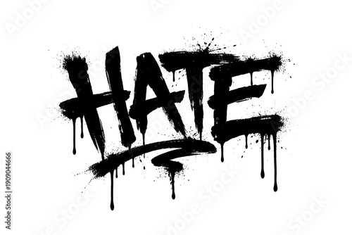 Urban grunge typography with dripping black paint effect