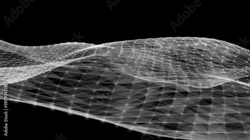 Abstract Animated Lines And Dots Wave Motion