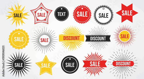 Sale Stickers and Discount Banners Vector Set